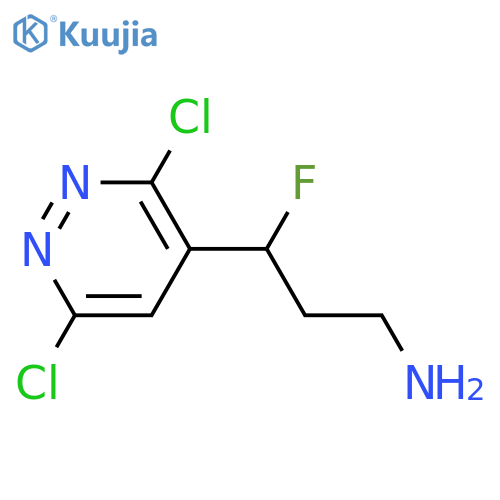 3-(3,6-dichloropyridazin-4-yl)-3-fluoropropan-1-amine structure
