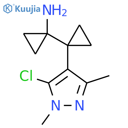 1-1-(5-chloro-1,3-dimethyl-1H-pyrazol-4-yl)cyclopropylcyclopropan-1-amine structure
