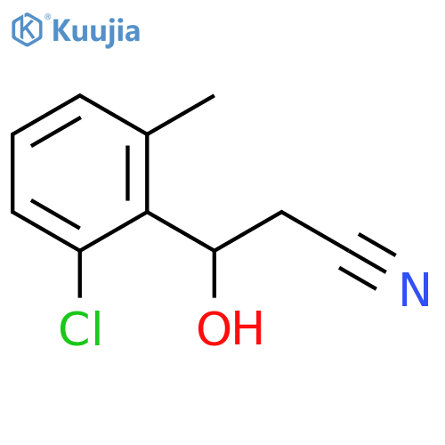 3-(2-chloro-6-methylphenyl)-3-hydroxypropanenitrile structure