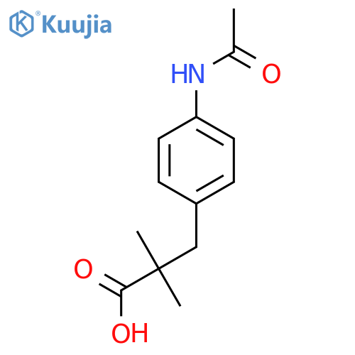 3-(4-acetamidophenyl)-2,2-dimethylpropanoic acid structure