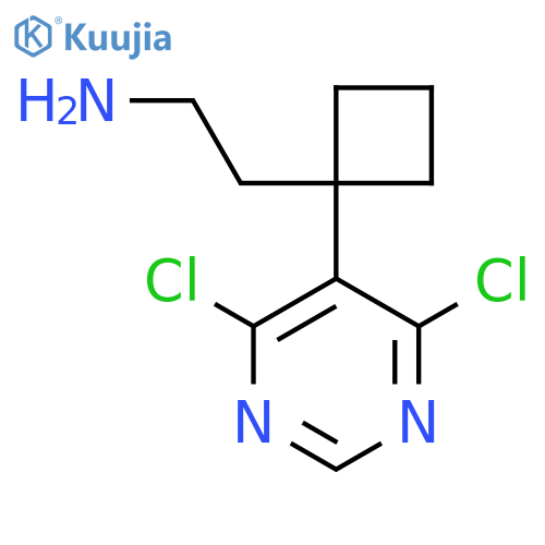 2-1-(4,6-dichloropyrimidin-5-yl)cyclobutylethan-1-amine structure