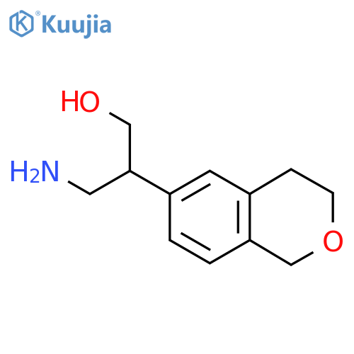 3-amino-2-(3,4-dihydro-1H-2-benzopyran-6-yl)propan-1-ol structure