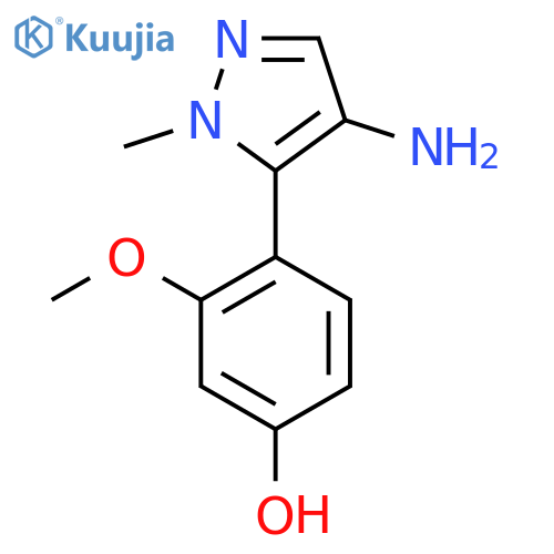 4-(4-amino-1-methyl-1H-pyrazol-5-yl)-3-methoxyphenol structure