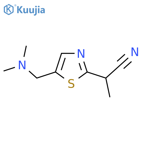 2-{5-(dimethylamino)methyl-1,3-thiazol-2-yl}propanenitrile structure