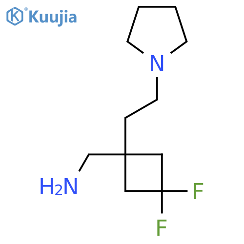 {3,3-difluoro-1-2-(pyrrolidin-1-yl)ethylcyclobutyl}methanamine structure