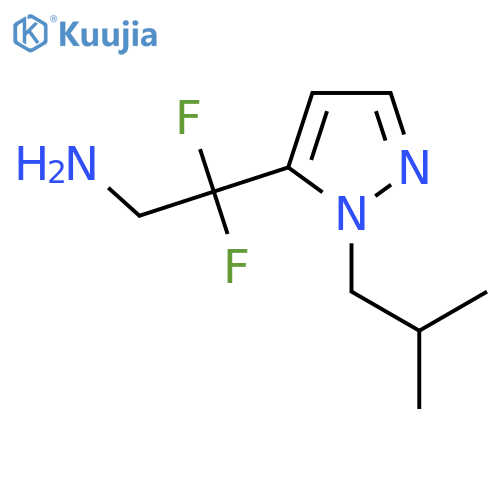 2,2-difluoro-2-1-(2-methylpropyl)-1H-pyrazol-5-ylethan-1-amine structure