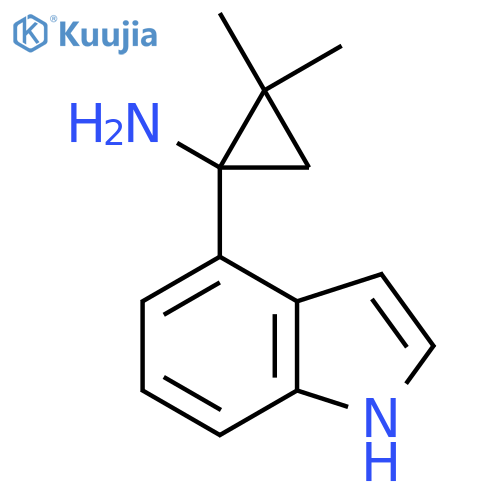 1-(1H-indol-4-yl)-2,2-dimethylcyclopropan-1-amine structure