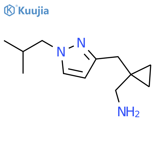 (1-{1-(2-methylpropyl)-1H-pyrazol-3-ylmethyl}cyclopropyl)methanamine structure