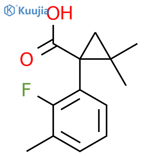 1-(2-fluoro-3-methylphenyl)-2,2-dimethylcyclopropane-1-carboxylic acid structure