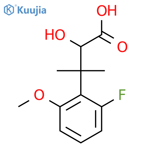3-(2-fluoro-6-methoxyphenyl)-2-hydroxy-3-methylbutanoic acid structure