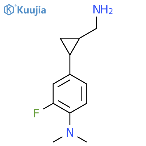 4-2-(aminomethyl)cyclopropyl-2-fluoro-N,N-dimethylaniline structure