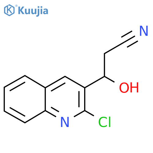 3-(2-chloroquinolin-3-yl)-3-hydroxypropanenitrile structure
