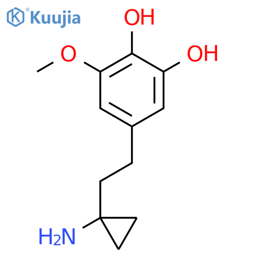 5-2-(1-aminocyclopropyl)ethyl-3-methoxybenzene-1,2-diol structure