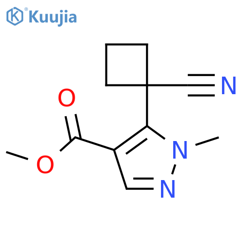 methyl 5-(1-cyanocyclobutyl)-1-methyl-1H-pyrazole-4-carboxylate structure