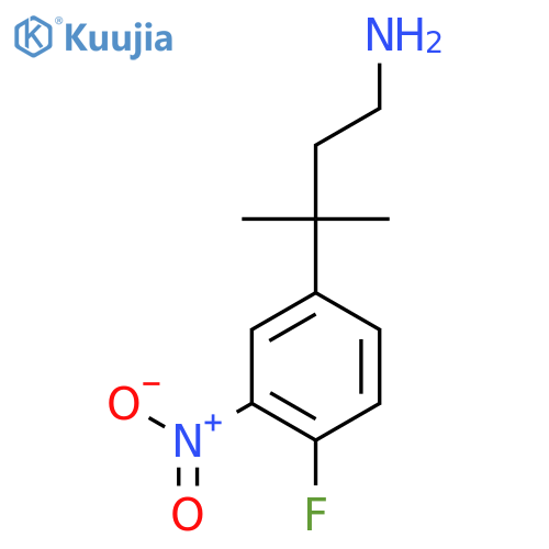3-(4-fluoro-3-nitrophenyl)-3-methylbutan-1-amine structure