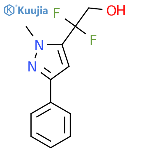 2,2-difluoro-2-(1-methyl-3-phenyl-1H-pyrazol-5-yl)ethan-1-ol structure