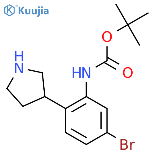 tert-butyl N-5-bromo-2-(pyrrolidin-3-yl)phenylcarbamate structure