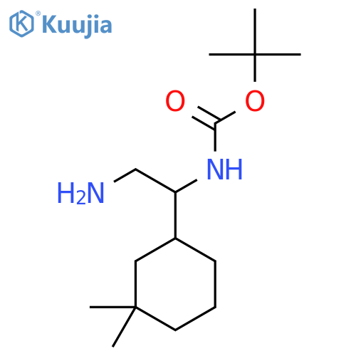 tert-butyl N-2-amino-1-(3,3-dimethylcyclohexyl)ethylcarbamate structure