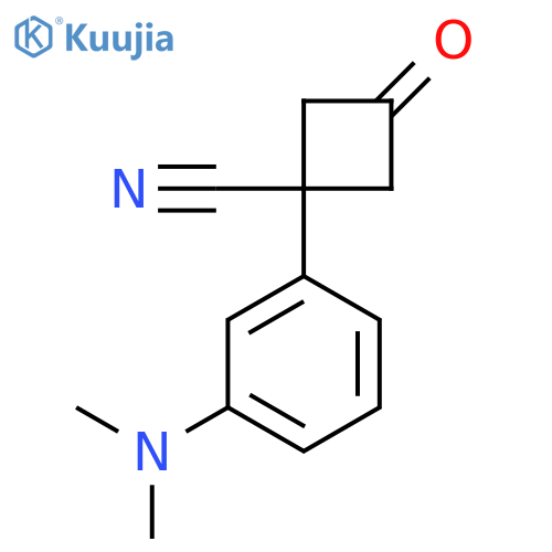 1-3-(dimethylamino)phenyl-3-oxocyclobutane-1-carbonitrile structure