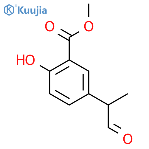 methyl 2-hydroxy-5-(1-oxopropan-2-yl)benzoate structure