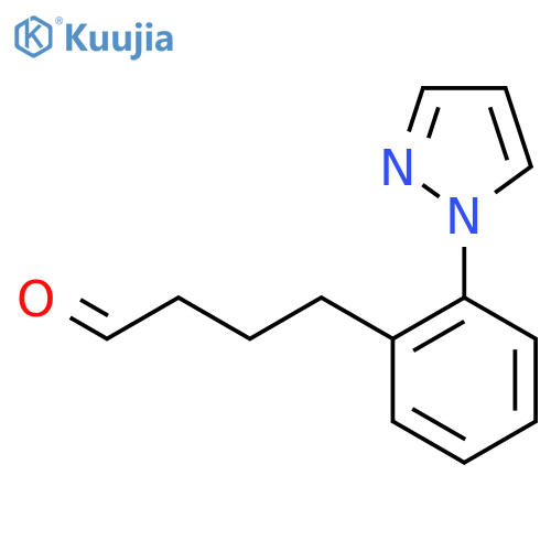 4-2-(1H-pyrazol-1-yl)phenylbutanal structure