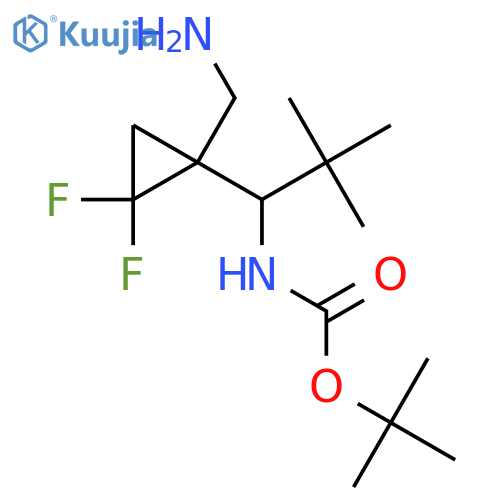 tert-butyl N-{1-1-(aminomethyl)-2,2-difluorocyclopropyl-2,2-dimethylpropyl}carbamate structure