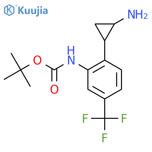 tert-butyl N-2-(2-aminocyclopropyl)-5-(trifluoromethyl)phenylcarbamate structure