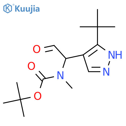 tert-butyl N-1-(3-tert-butyl-1H-pyrazol-4-yl)-2-oxoethyl-N-methylcarbamate structure