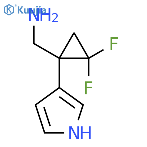 2,2-difluoro-1-(1H-pyrrol-3-yl)cyclopropylmethanamine structure