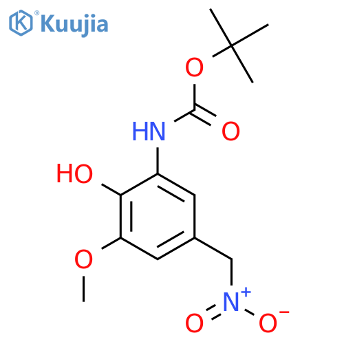 tert-butyl N-2-hydroxy-3-methoxy-5-(nitromethyl)phenylcarbamate structure