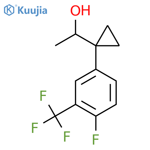 1-{1-4-fluoro-3-(trifluoromethyl)phenylcyclopropyl}ethan-1-ol structure