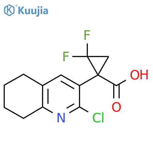 1-(2-chloro-5,6,7,8-tetrahydroquinolin-3-yl)-2,2-difluorocyclopropane-1-carboxylic acid structure