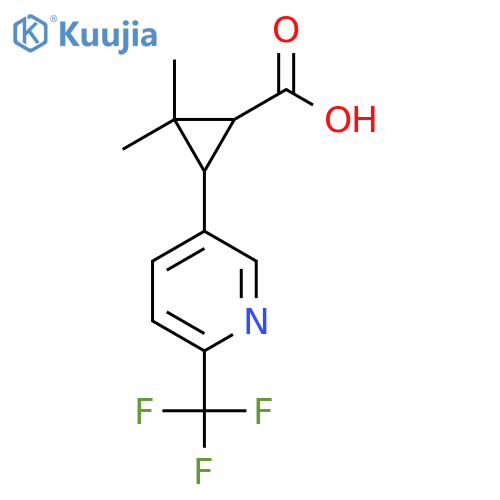 2,2-dimethyl-3-6-(trifluoromethyl)pyridin-3-ylcyclopropane-1-carboxylic acid structure