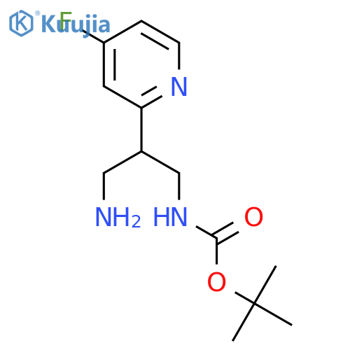 tert-butyl N-3-amino-2-(4-fluoropyridin-2-yl)propylcarbamate structure