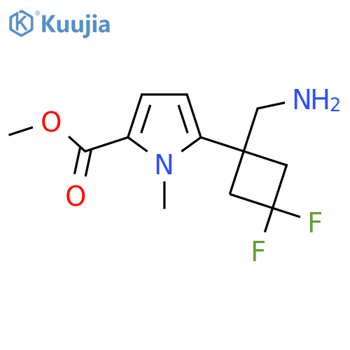 methyl 5-1-(aminomethyl)-3,3-difluorocyclobutyl-1-methyl-1H-pyrrole-2-carboxylate structure