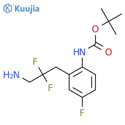 tert-butyl N-2-(3-amino-2,2-difluoropropyl)-4-fluorophenylcarbamate structure