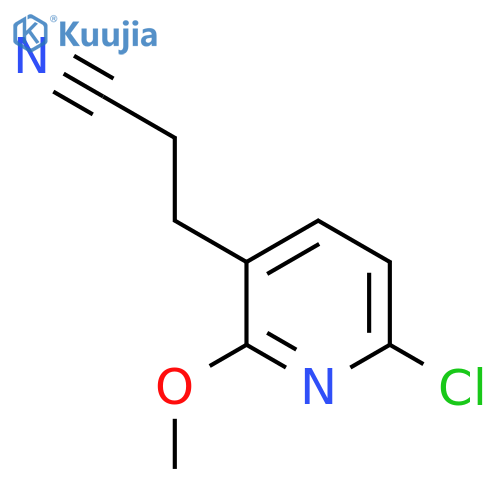 3-(6-chloro-2-methoxypyridin-3-yl)propanenitrile structure