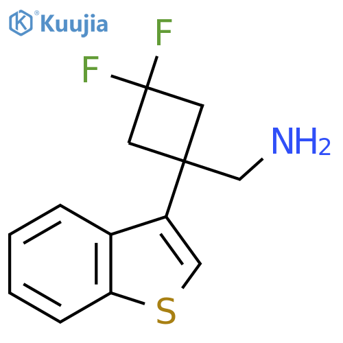 1-(1-benzothiophen-3-yl)-3,3-difluorocyclobutylmethanamine structure