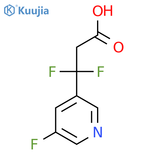 3,3-difluoro-3-(5-fluoropyridin-3-yl)propanoic acid structure