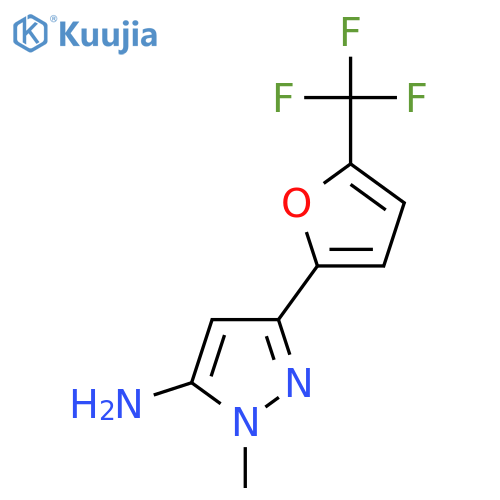 1-methyl-3-5-(trifluoromethyl)furan-2-yl-1H-pyrazol-5-amine structure
