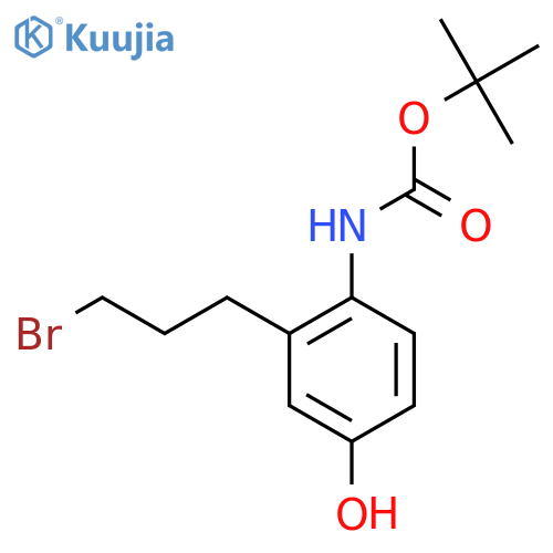 tert-butyl N-2-(3-bromopropyl)-4-hydroxyphenylcarbamate structure