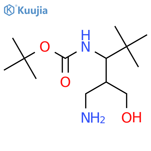 tert-butyl N-2-(aminomethyl)-1-hydroxy-4,4-dimethylpentan-3-ylcarbamate structure