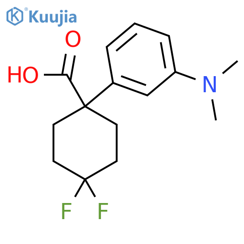 1-3-(dimethylamino)phenyl-4,4-difluorocyclohexane-1-carboxylic acid structure
