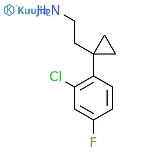 2-1-(2-chloro-4-fluorophenyl)cyclopropylethan-1-amine structure