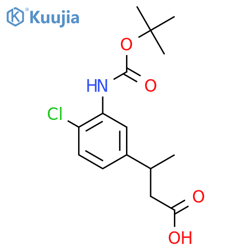 3-(3-{(tert-butoxy)carbonylamino}-4-chlorophenyl)butanoic acid structure