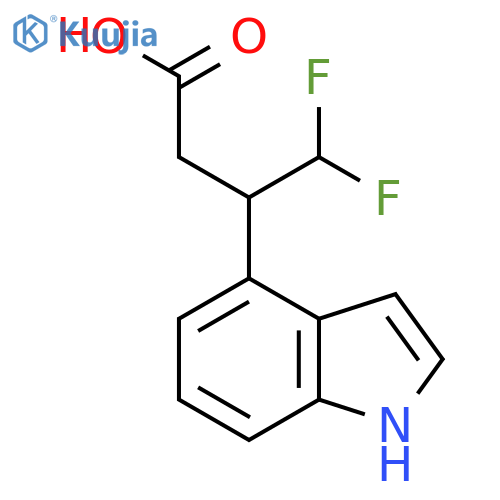 4,4-difluoro-3-(1H-indol-4-yl)butanoic acid structure