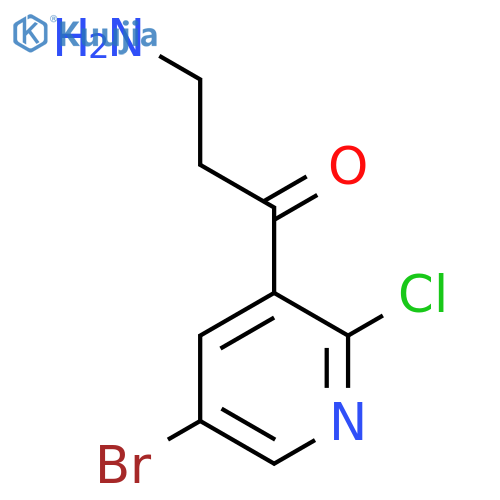 3-amino-1-(5-bromo-2-chloropyridin-3-yl)propan-1-one structure