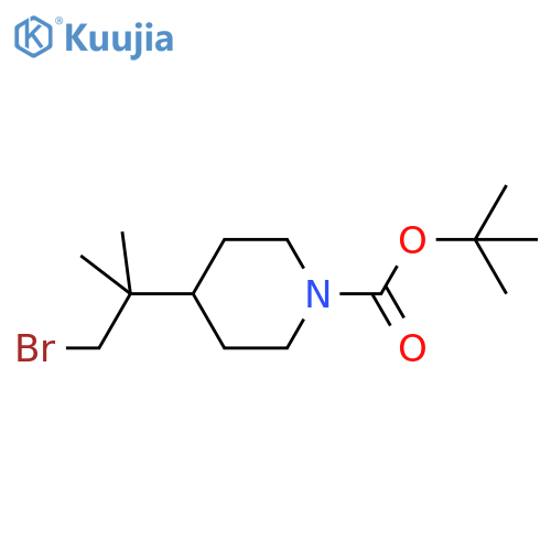 tert-butyl 4-(1-bromo-2-methylpropan-2-yl)piperidine-1-carboxylate structure