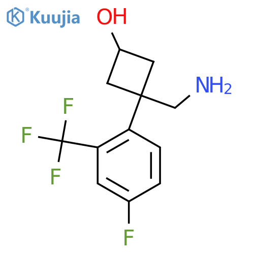 3-(aminomethyl)-3-4-fluoro-2-(trifluoromethyl)phenylcyclobutan-1-ol structure