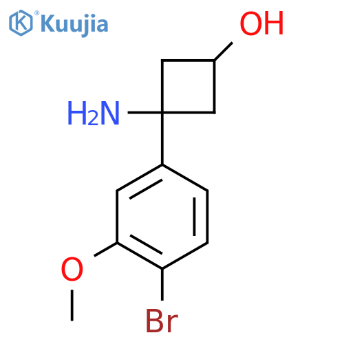 3-amino-3-(4-bromo-3-methoxyphenyl)cyclobutan-1-ol structure